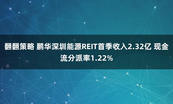 翻翻策略 鹏华深圳能源REIT首季收入2.32亿 现金流分派率1.22%